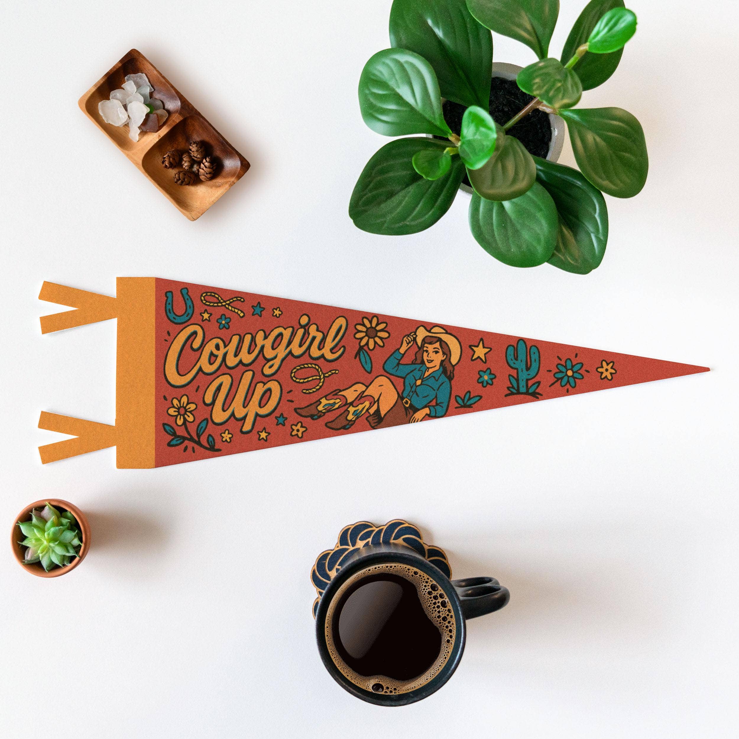 Cowgirl Up Felt Pennant